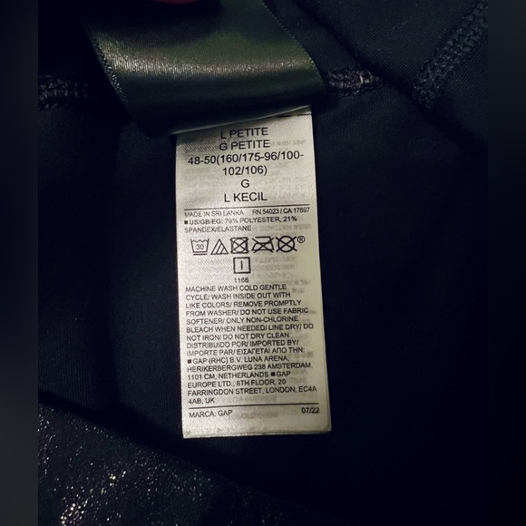 NWOT GapFit Recycled High Rise Power Shine Leggings sz Large Petite Go-Dry - Picture 9 of 15